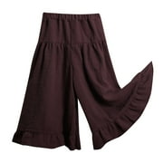 Utlike Girls Pants Solid Color Lace Wide Leg Pants Size 18 Months-24 Months